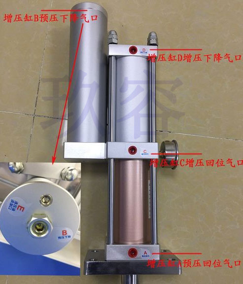 JRA氣液增壓缸的4個(gè)氣口 JRA氣液增壓缸的4個(gè)氣口